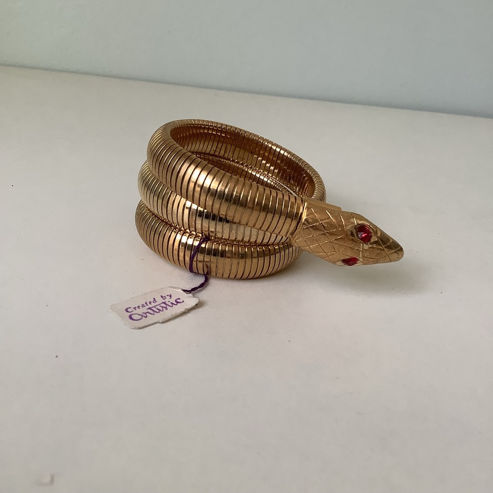 snake arm cuff new vintage 1970s TLC disco bangle bracelet - Picture 8 of 10